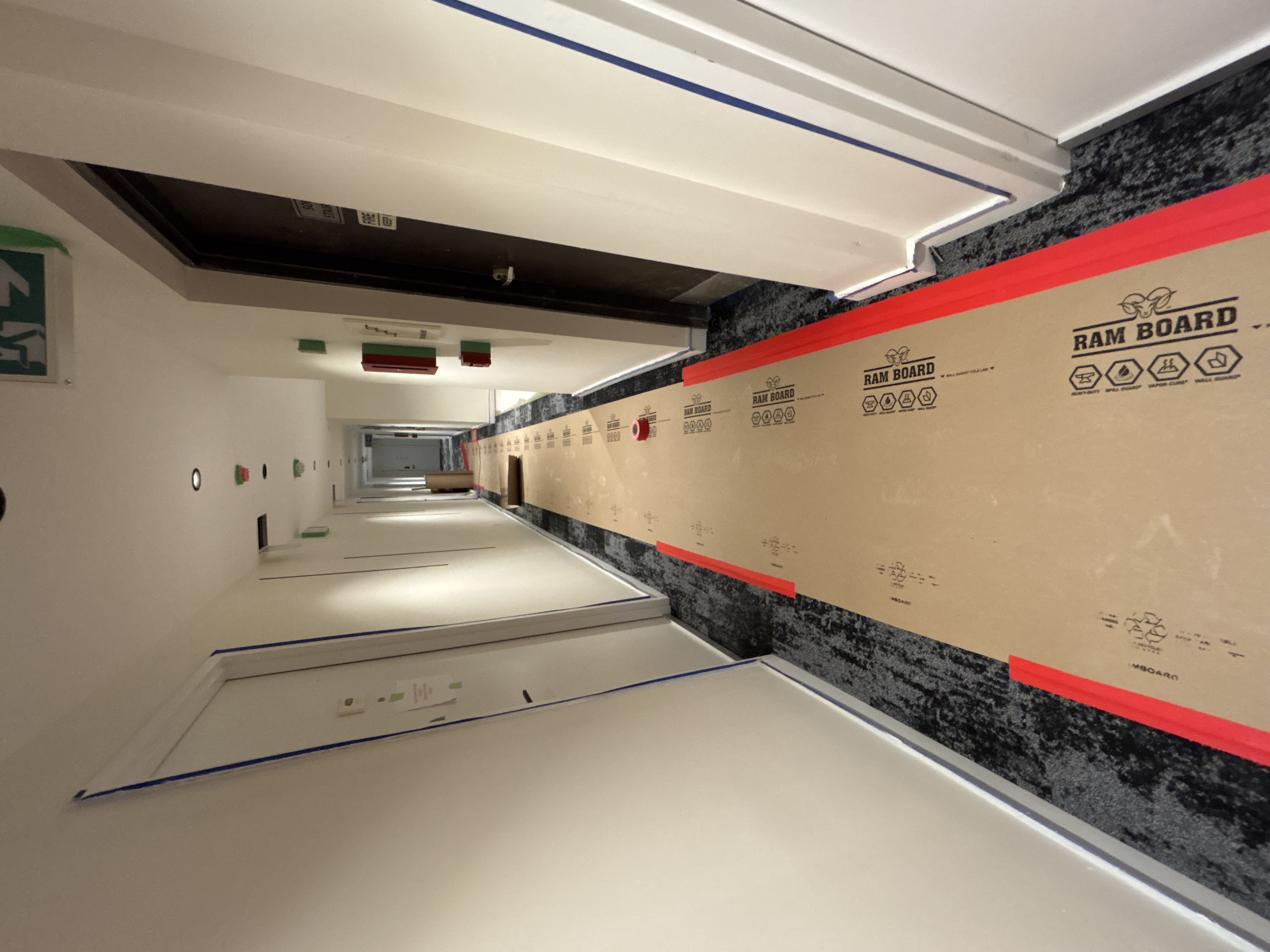 Corridor drywall progress